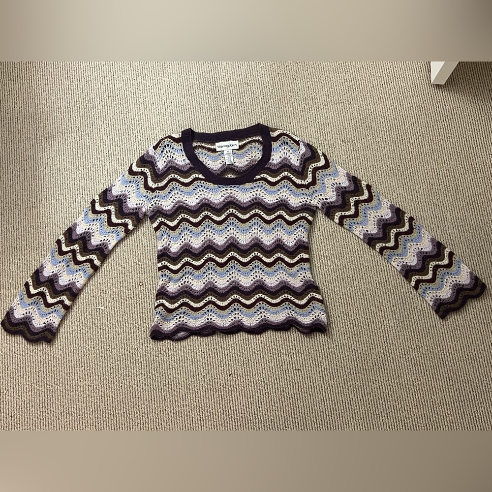 Vintage Purple Striped Bloomingdale’s Sweater Size Medium